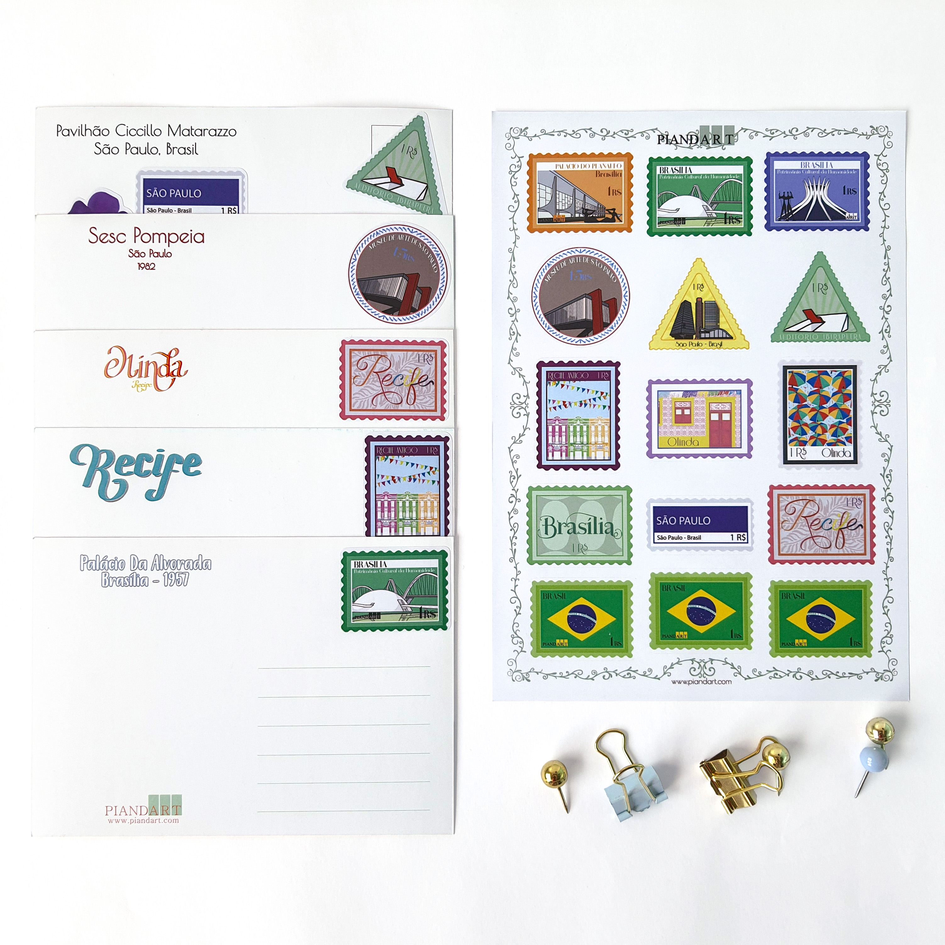 Adesivos Selos Postais